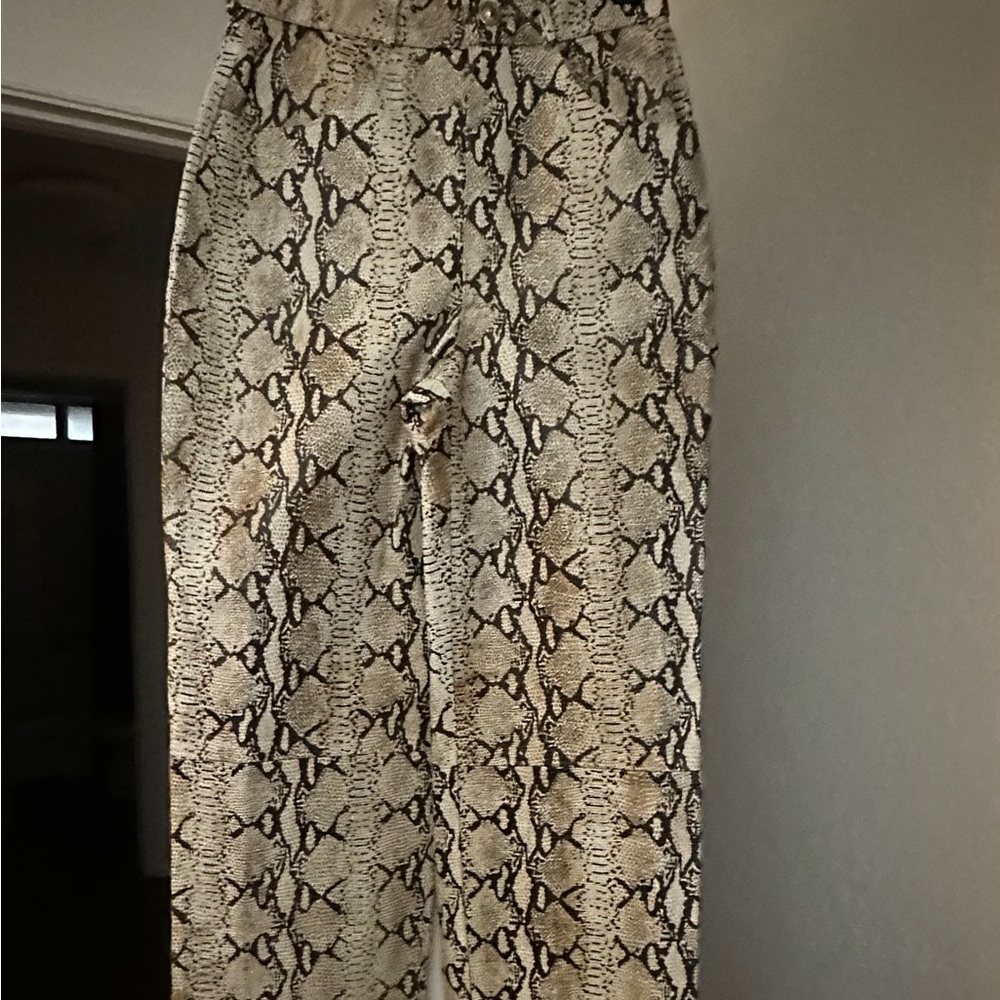 Cache Python Print Genuine Leather Pants - image 1